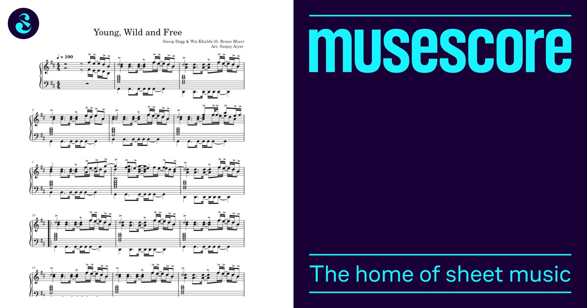 Young, Wild & Free 楽譜 ピアノ (ソロ) | MuseScore.com
