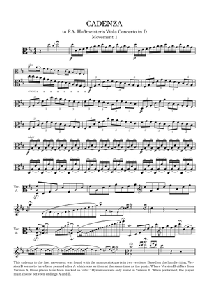 ニ長調のヴィオラ協奏曲 の公式楽譜を演奏する フランツ・アントン