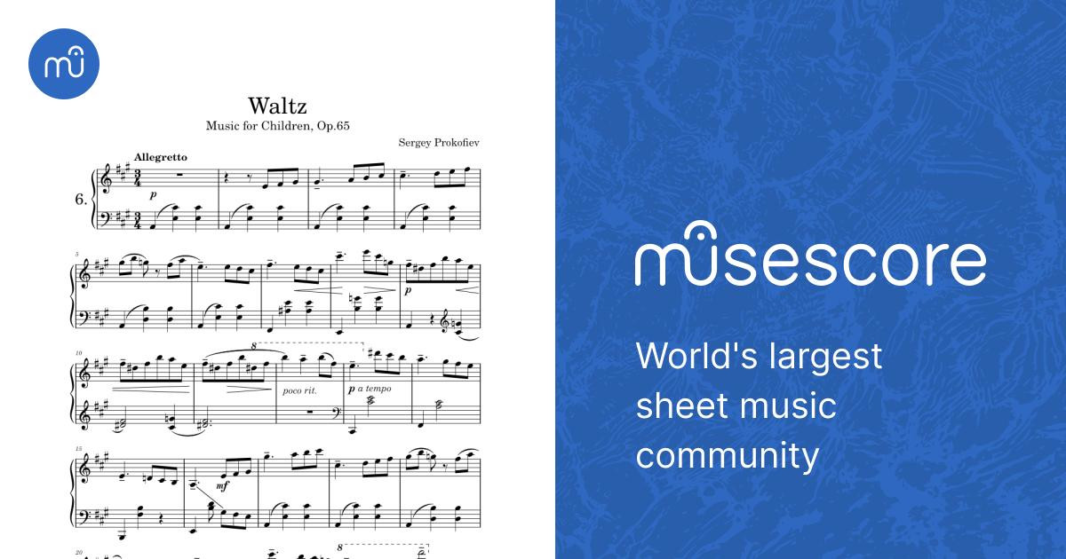 ワルツ – 子供のための音楽, Op.65 – セルゲイ・プロコフィエフ 楽譜