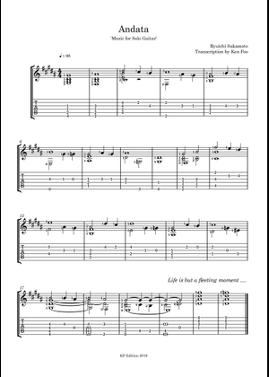 Andata - 坂本龍一 楽譜 コード付き ピアノ (ソロ) easy | MuseScore.com
