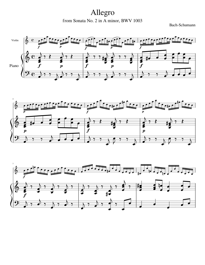 バッハ＝シューマンによるヴァイオリンとピアノのためのソナタ第2番BWV