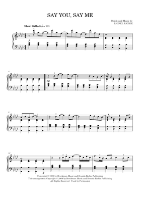 無料のライオネル・リッチー の楽譜 | MuseScore.com でPDFの