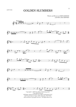 Golden slumbers の公式楽譜を演奏する by The Beatles アルトサックス