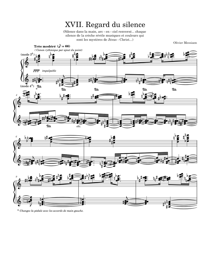オリヴィエ・メシアン - 幼子イエスに注ぐ20の眼差し, 第17曲 沈黙の