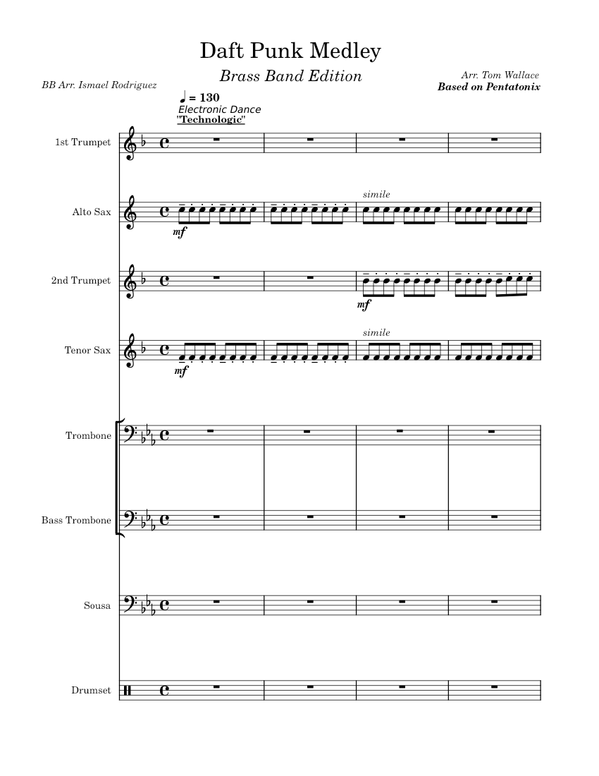 ダフト・パンク・メドレー – ペンタトニックス 吹奏楽版 楽譜 トロン