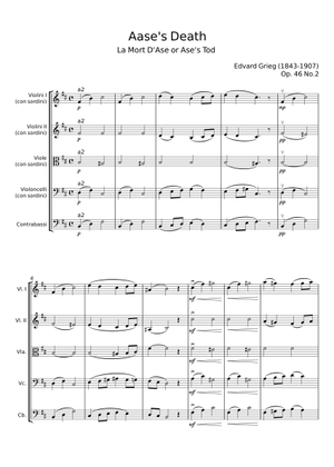 Aase's Death from Peer Gynt Suite No. 1 - Edvard Grieg 楽譜