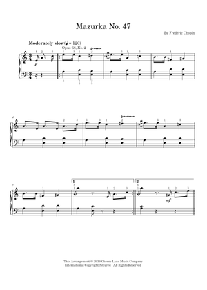マズルカ 作品68 第2番 楽譜 ピアノ (ソロ) | MuseScore.com