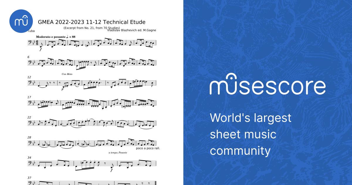 Technical Etude – Vladislav Blazhevich;M.Gagne 楽譜 チューバ (ソロ