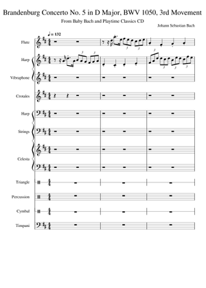 BWV 1050 ブランデンブルク協奏曲第5番 ニ長調 楽譜 ハープシコード