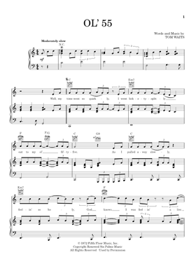 無料のオル・55 トム・ウェイツ の楽譜 | MuseScore.com でPDFの
