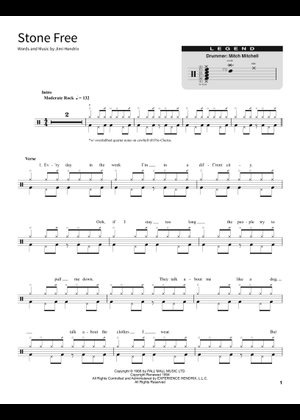 Stone free の公式楽譜を演奏する by Jimi Hendrix ギター | MuseScore.com
