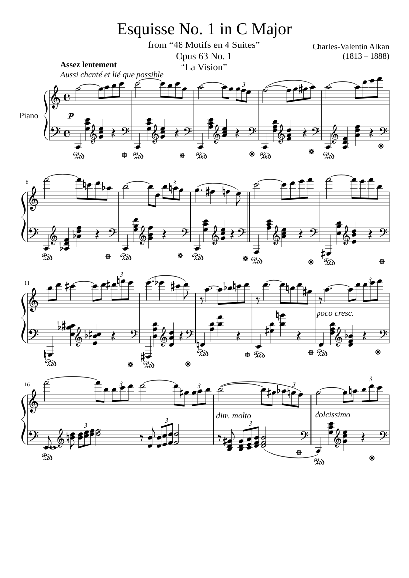 エスキス 作品63 第1番 ハ長調 楽譜 ピアノ (ソロ) | MuseScore.com