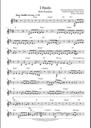 I smile - Kirk Franklin 楽譜 コード付き ピアノ, シンセサイザー