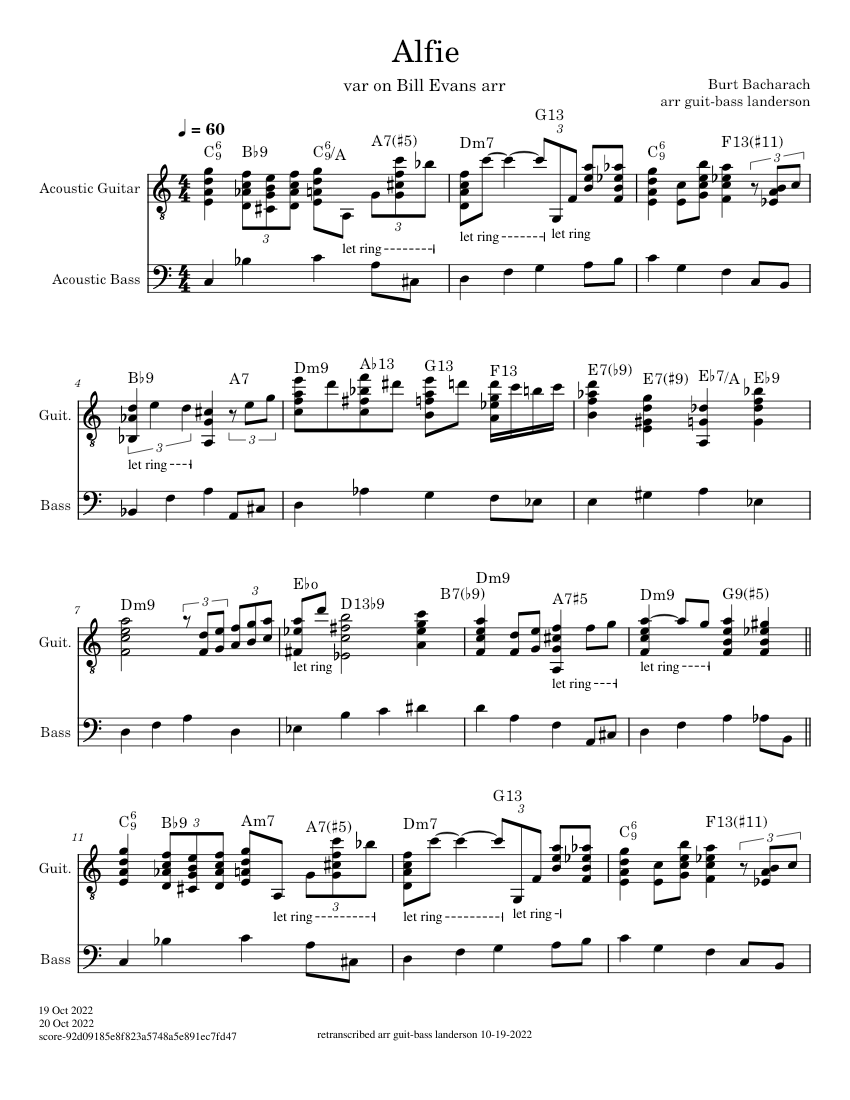 バート・バカラック★プロミセス・プロミセス・ミュージカル★洋書・Vo・ピアノ譜 アルフィー – バート・バカラック 楽譜 コード付き ギター, ベース