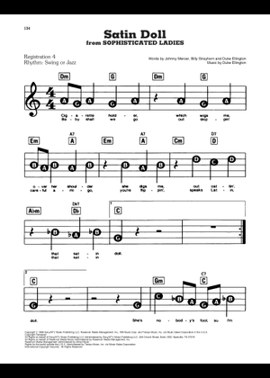 Satin Doll - D. Ellington 楽譜 コード付き シンセサイザー (ソロ