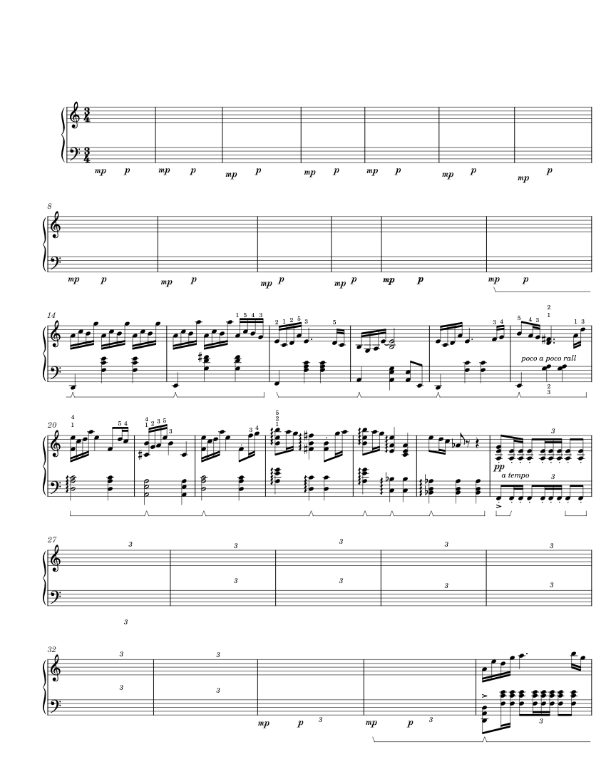ブルー - 坂本龍一 楽譜 ピアノ (ソロ) | MuseScore.com