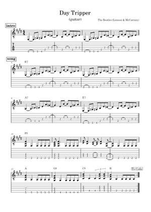 DAY TRIPPER CHITARRA 楽譜 タブ譜あり ギター (ソロ) | MuseScore.com