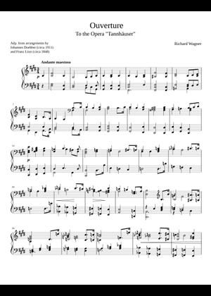 ワーグナー タンホイザー 大行進曲 楽譜 ビオラ (混合カルテット