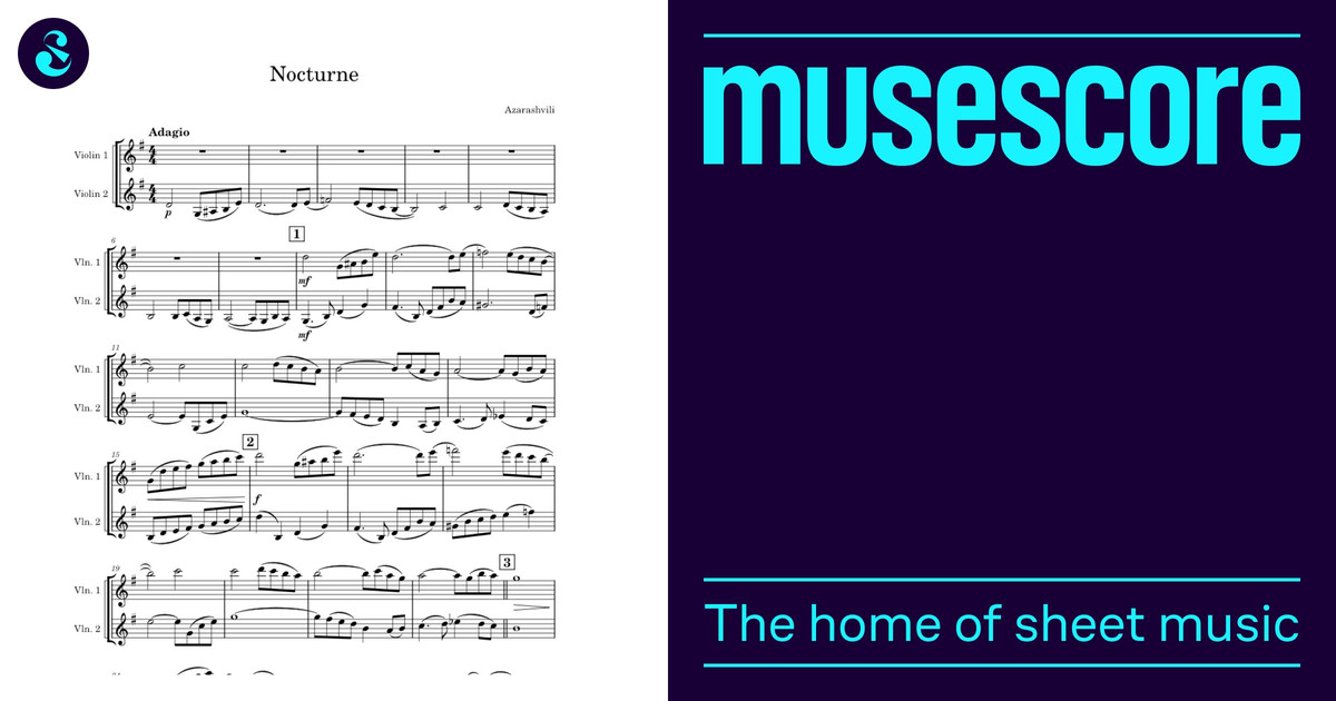 夜想曲 楽譜 バイオリン (弦楽二重奏) | MuseScore.com