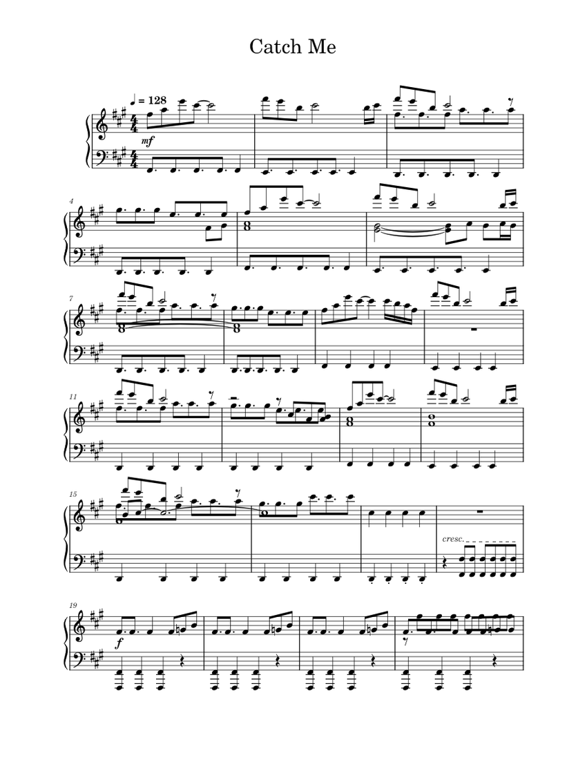 Catch Me – TVXQ! 楽譜 ピアノ (ソロ) | MuseScore.com