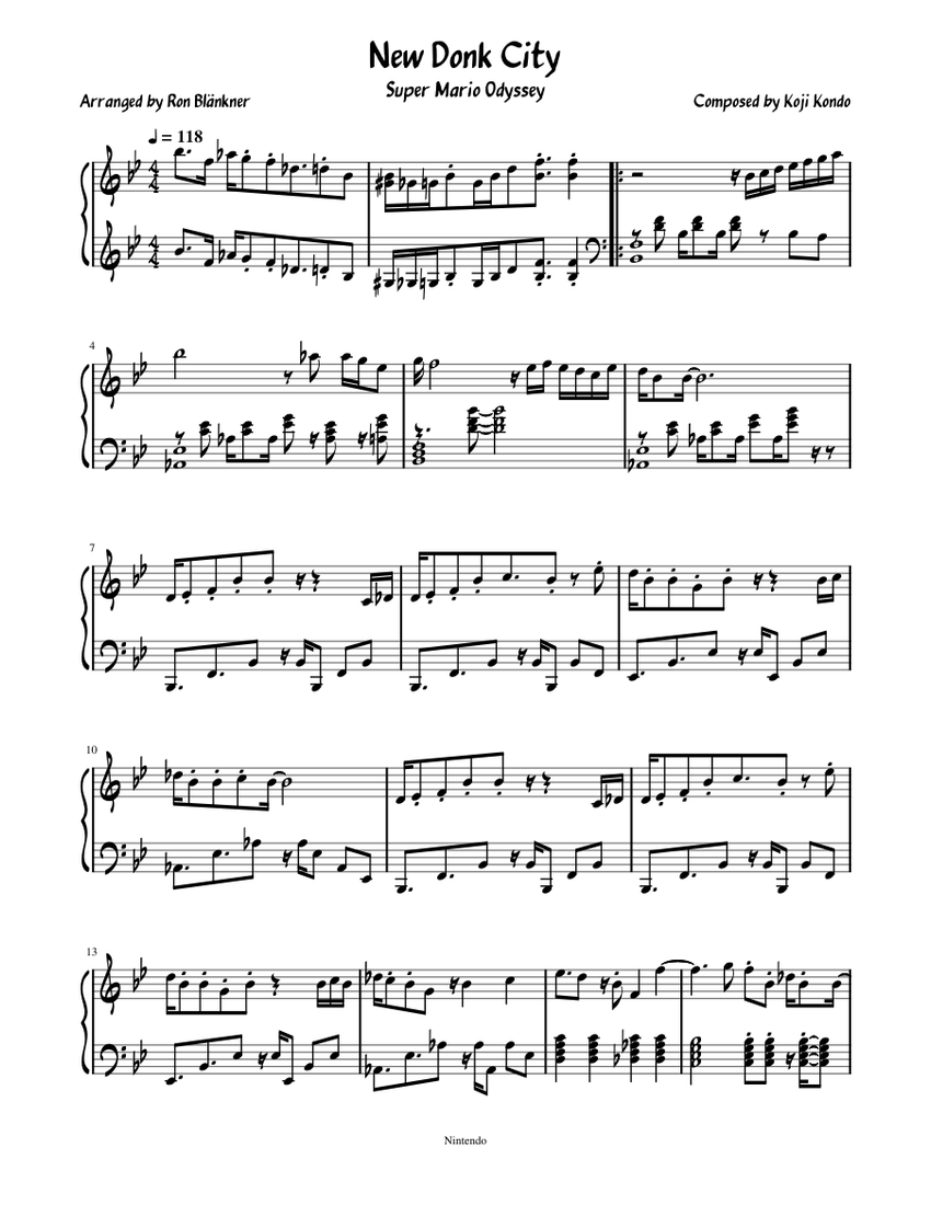 ニュードンク・シティ 楽譜 ピアノ (ソロ) | MuseScore.com
