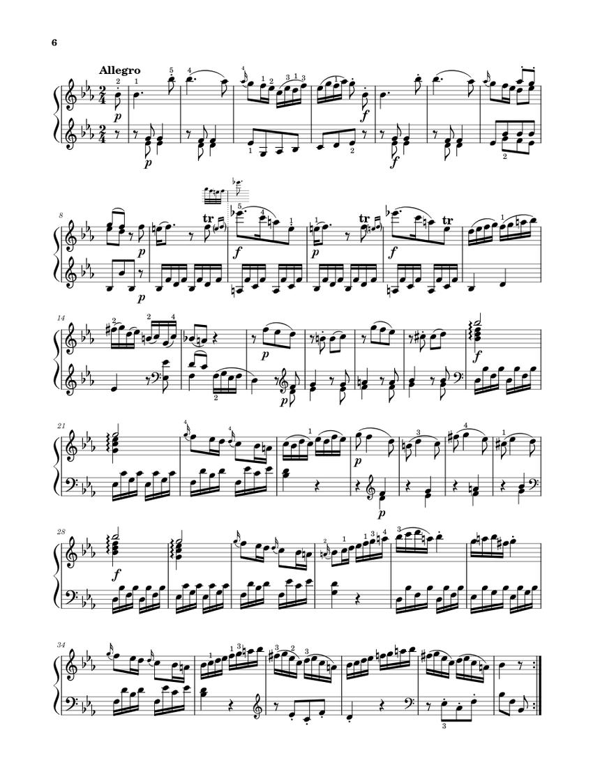 ソナタ第4番、第3楽章 K. 282 楽譜 ピアノ (ソロ) | MuseScore.com