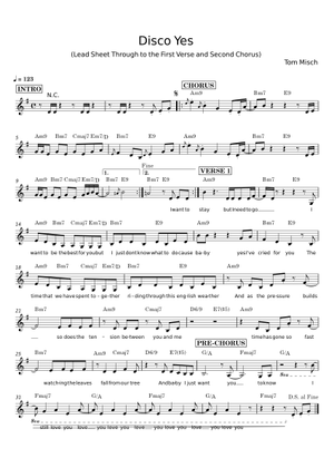ディスコ・イエス 楽譜 コード付き ピアノ (ソロ) | MuseScore.com