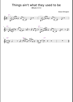 Things ain't what they used to be - Duke Ellington 楽譜 コード付き