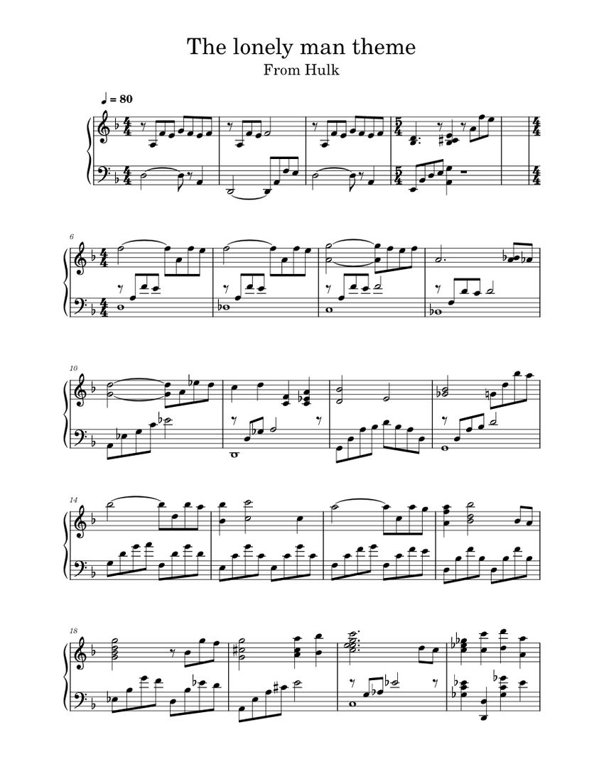 Notebox – Me Hulk - The lovely man 楽譜 ピアノ (ソロ) easy | MuseScore.com