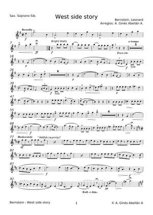 West side story - Leonard Bernstein 楽譜 フルート (ソロ