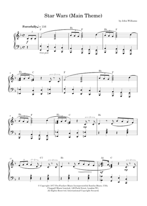 Star wars theme の公式楽譜を演奏する by John Williams ピアノ