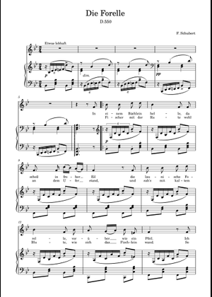 シューベルト、鱒 楽譜 ピアノ, フルート (混合トリオ) | MuseScore.com