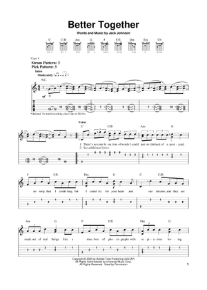I got you の公式楽譜を演奏する by Jack Johnson ギター | MuseScore.com