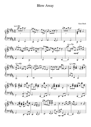 Blow Away – Kate Bush 楽譜 コード付き ピアノ (ソロ) easy
