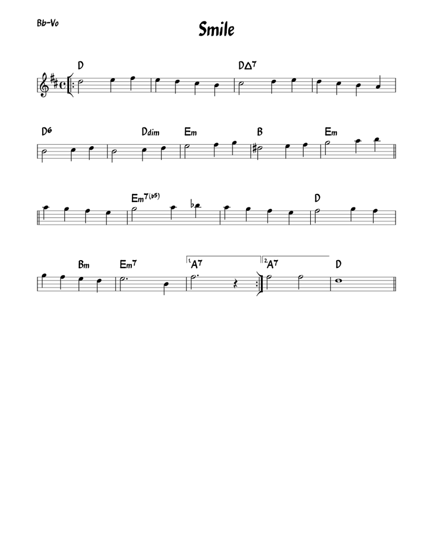 Smile 楽譜 ピアノ (ソロ) easy | MuseScore.com