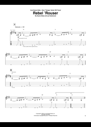 Rebel rouser の公式楽譜を演奏する by Duane Eddy ギター | MuseScore.com