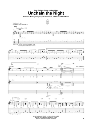 DOKKEN Tooth and Nail ギタータブ譜 Tooth and nail の公式楽譜を演奏する by Dokken ギター | MuseScore.com