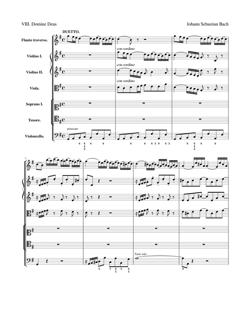 J.S.バッハ: ロ短調ミサ曲 BWV 232: VIII. ドミネ・デウス 楽譜