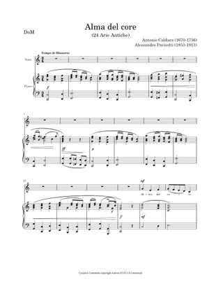 アルマ・デル・コーレ - 低音 - FAM – アントニオ・カルダーラ 楽譜