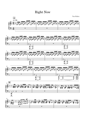 Right now の公式楽譜を演奏する by Van Halen ギター | MuseScore.com