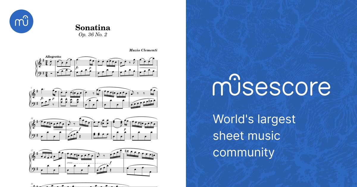 Sonatina Op.36 No.2 – Muzio Clementi Sheet Music for Piano (Solo ...