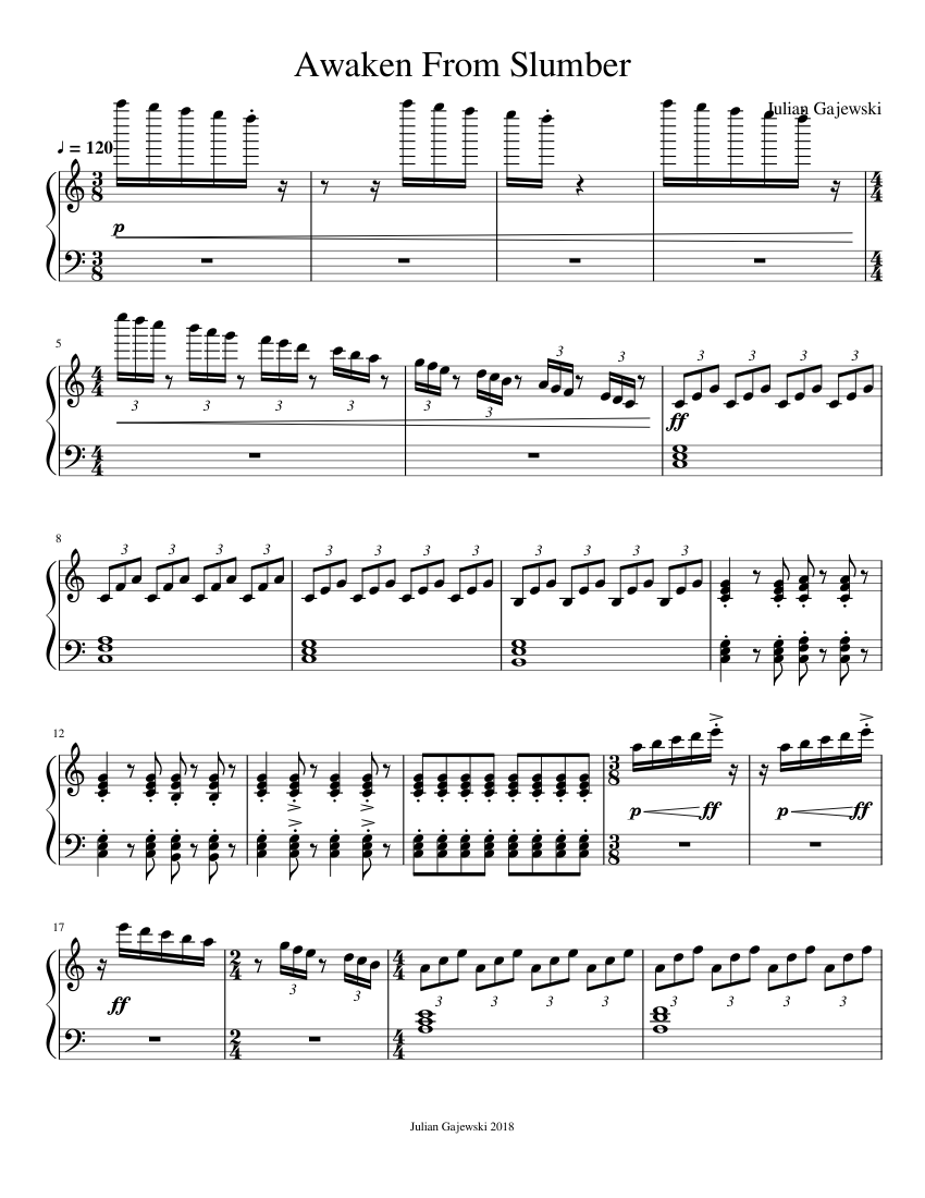 Awaken From Slumber 楽譜 ピアノ (ソロ) | MuseScore.com