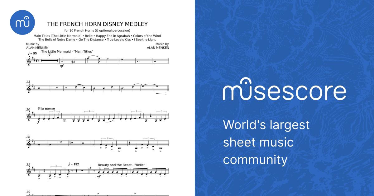 The French Horn Disney - Alan Menken 楽譜 フレンチホルン (ソロ
