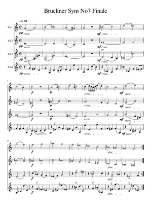 ブルックナー：交響曲第7番、分析 楽譜 コード付き バイオリン, ビオラ