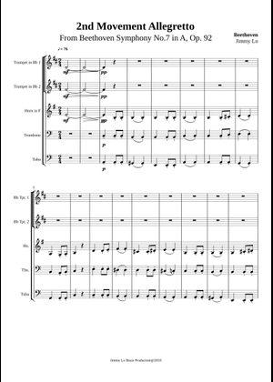 交響曲第7番, Op.92 の公式楽譜を演奏する ルートヴィヒ・ヴァン
