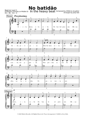 ノー バチダオ の公式楽譜を演奏する ZXKAI ピアノ | MuseScore.com