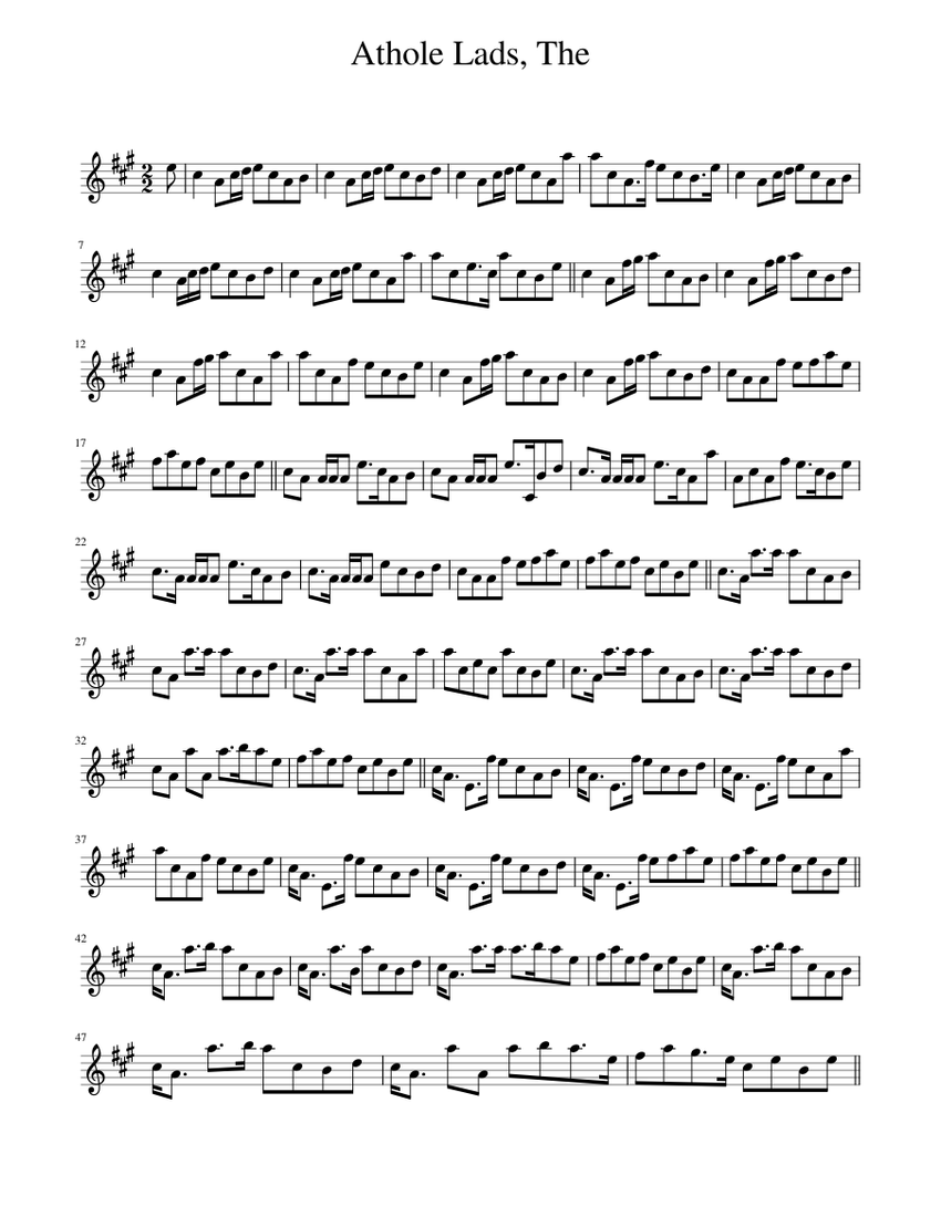 The Athole Lads 楽譜 ピアノ (ソロ) easy | MuseScore.com