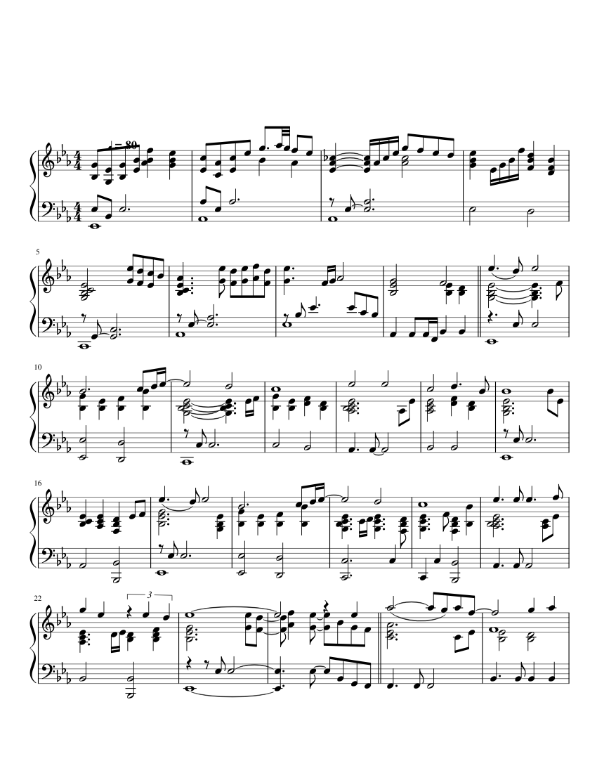ストライパー - 正直に 楽譜 ピアノ (ソロ) | MuseScore.com