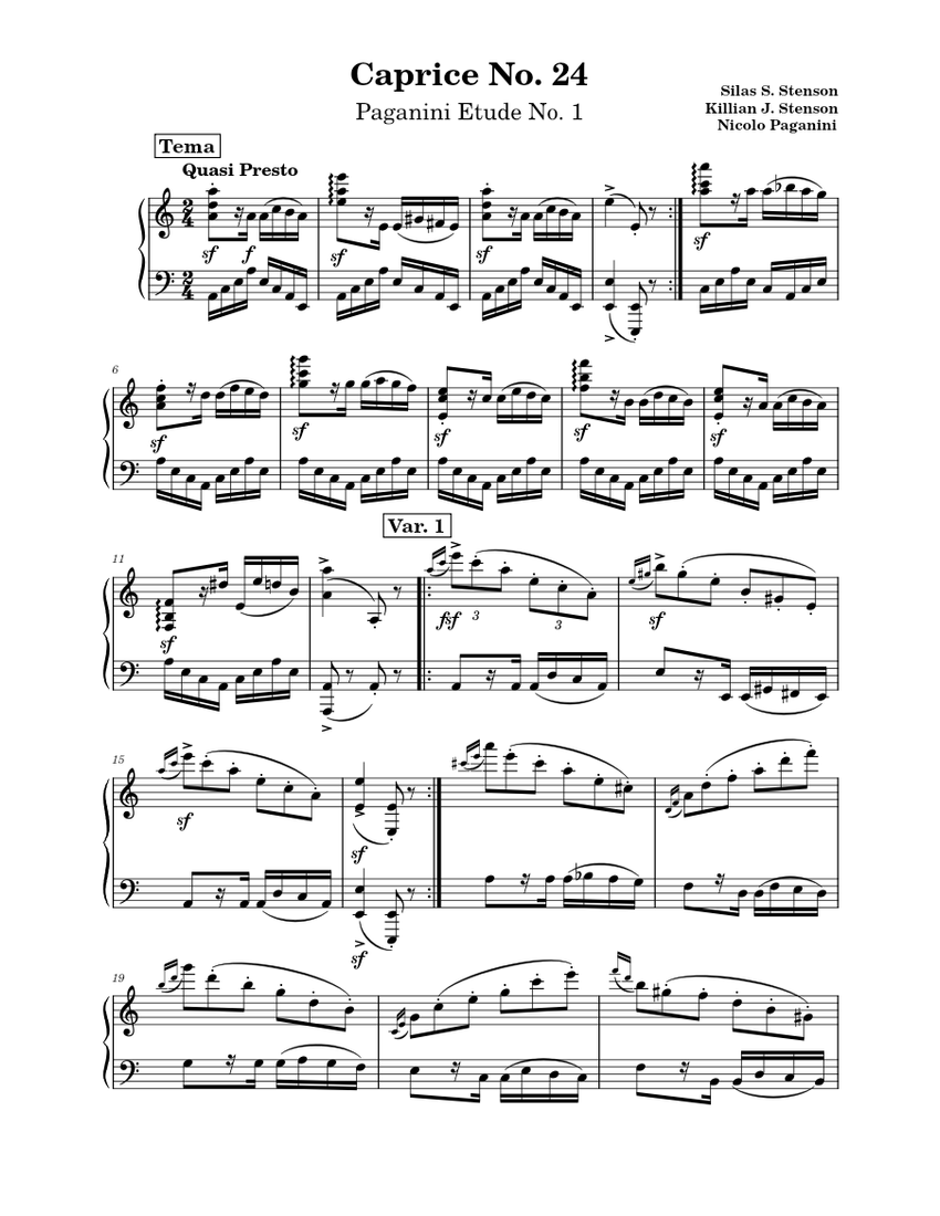 Caprice op.1, No.24 – Niccolò Paganini Caprice Op.1, No.24