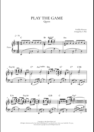Play the game の公式楽譜を演奏する by Queen ピアノ | MuseScore.com